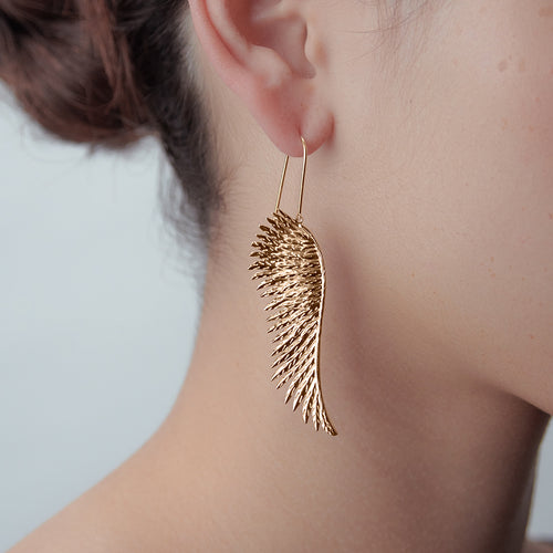 Gold Plated Cupid's Wings Earrings