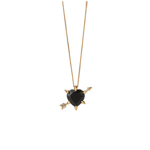 9ct Yellow Gold Cupid's Arrow & Heart Necklace