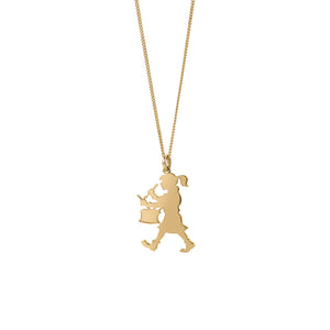 9ct Yellow Gold Drummer Girl Necklace