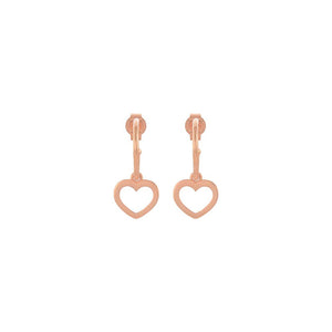 9ct Rose Gold Heart Hoop Earrings