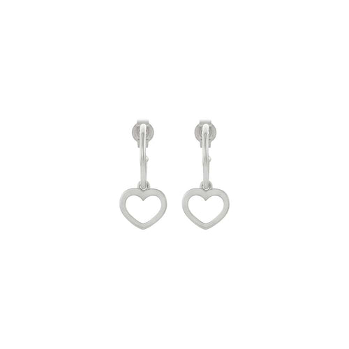 Silver Heart Hoop Earrings