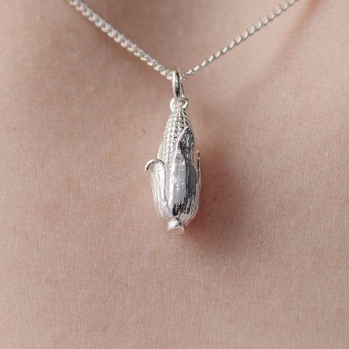 Silver Sweet Corn Necklace