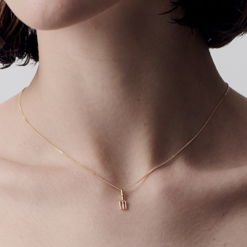 9ct Yellow Gold Garden Fork Necklace