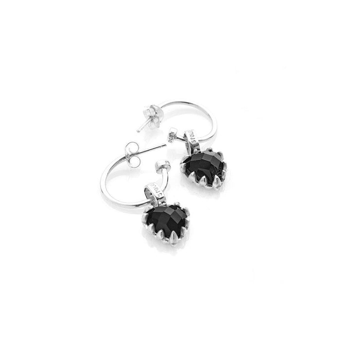 Stolen Silver Love Anchor Earring - Onyx