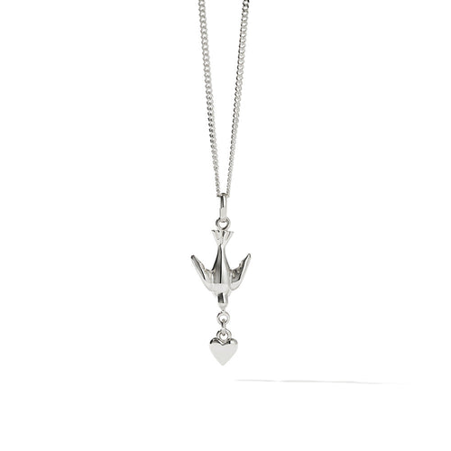 Sterling Silver Holy Spirit Dove with Cubic Zirconia and 18