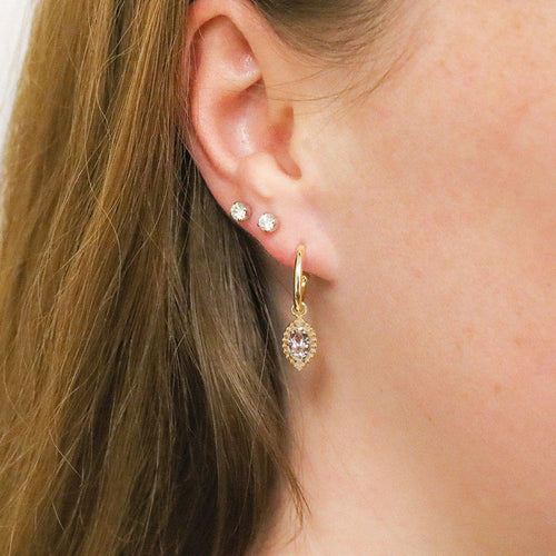 9ct Yellow Gold Emery Morganite Earrings