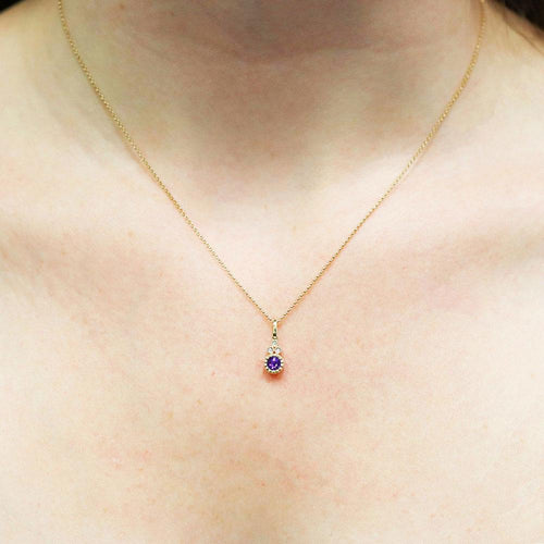 9ct Yellow Gold Evie Amethyst Necklace