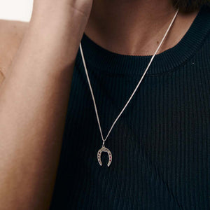 Silver Lucky Necklace Set - Ruby
