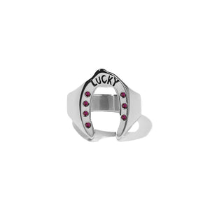 Silver Lucky Ring 
Set - Ruby