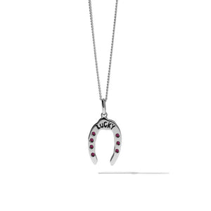Silver Lucky Necklace Set - Ruby