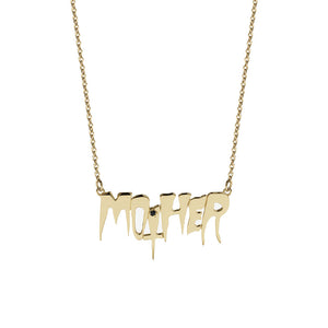 9ct Yellow Gold Mother Necklace Stone - Black Diamond