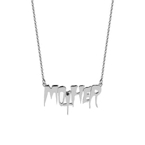 Silver Mother Necklace Stone Set - Black Diamond