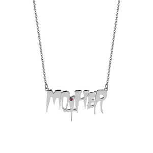 Silver Mother Necklace Stone Set - Ruby