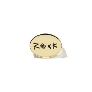 9ct Yellow Gold  Rock Ring Set - Black Diamond