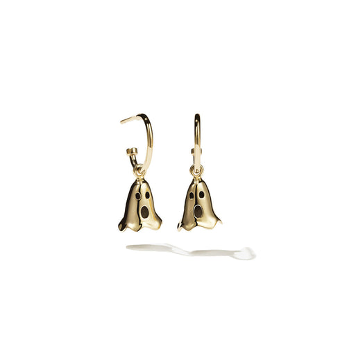 9ct Yellow Gold  Ghost Signature Hoops