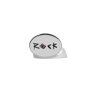 Silver Rock Ring Set - Ruby
