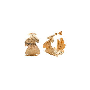 Gold Plated Oak Leaf Earrings
