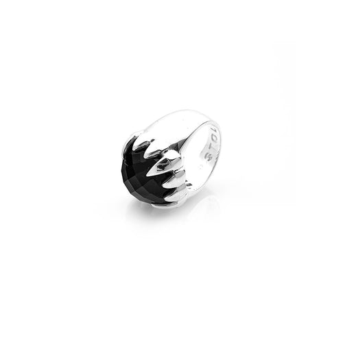 Silver Claw Ring - Onyx