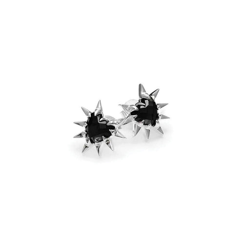 Silver Rebellious Heart Studs
