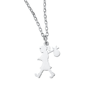 Silver Large Runaway Girl Necklace