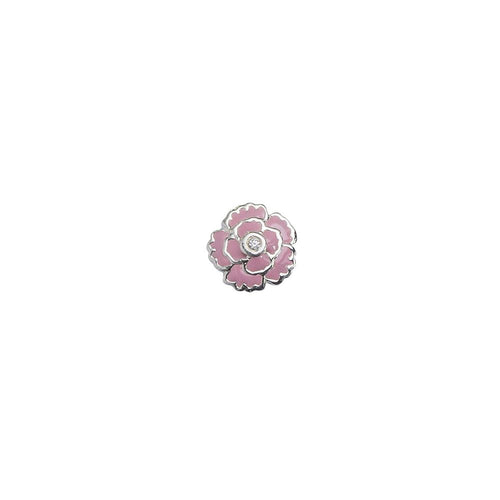 Silver and Enamel January Carnation Charm