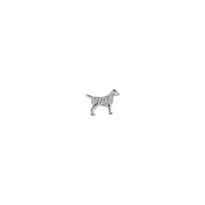 Silver Dog CZ Charm