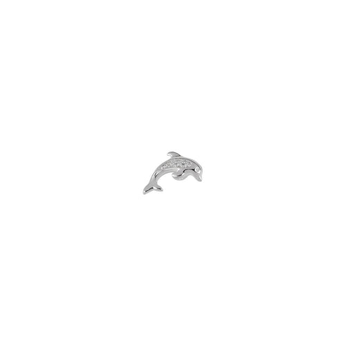 Silver Dolphin CZ Charm