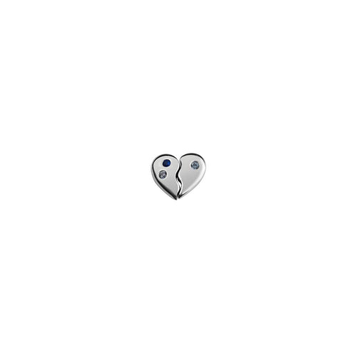 Silver Piece of My Heart Charm (Duo)