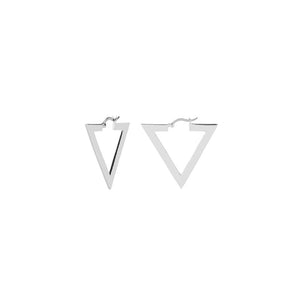 Silver Triangle Shoop Earrings