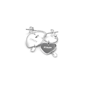 Silver Crying Heart Anchor Sleeper Earrings