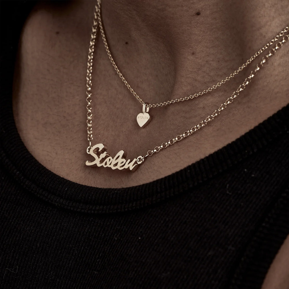Stolen Gold Plated Script Necklace – Silvermoon - Main Image