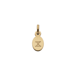 18ct Yellow Gold Plated Vermeil X Oval Letter Charm