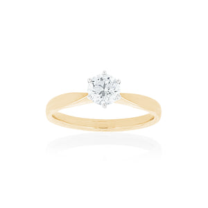 18ct Yellow Gold Vanity Diamond Ring
