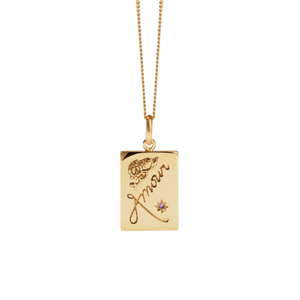 Gold Plated Amour Necklace - Pink Saphire