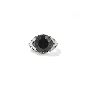 Silver Aphrodite Cocktail Ring - Onyx