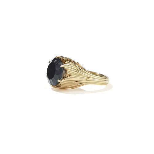 9ct Yellow Gold Aphrodite Cocktail Ring - Onyx