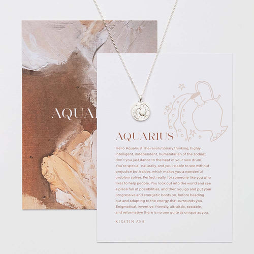 Aquarius Sign Zodiac Silver Necklace & Pendant | Amorium Jewelry