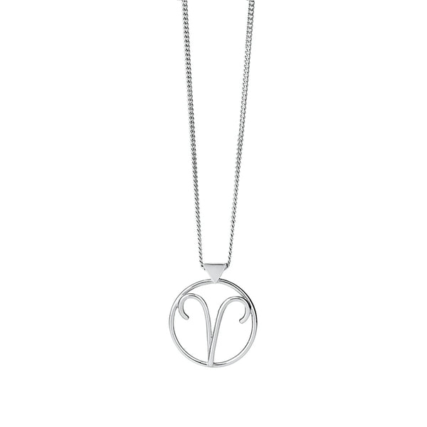 Silver deals aries necklace