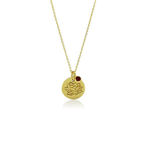 Gold Plated Birth Flower Necklace - July