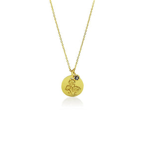 Gold Plated Birth Flower Necklace - April