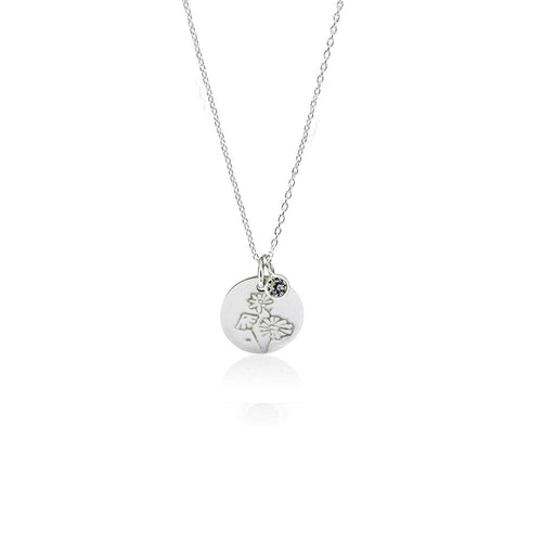 Silver Birth Flower Necklace - April