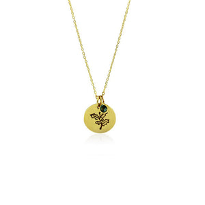 Gold Plated Birth Flower Necklace - December