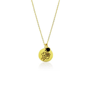 Gold Plated Birth Flower Necklace - September