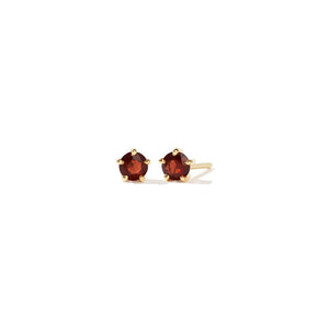 Gold Plated Bisous Studs 3mm - Garnet