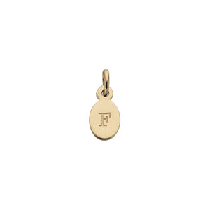 18ct Gold Plated Vermeil F Oval Letter Charm