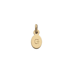 18ct Gold Plated Vermeil G Oval Letter Charm