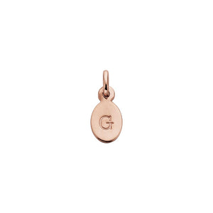 18ct Rose Gold Vermeil Plated G Oval Letter Charm