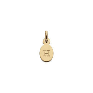 18ct Gold Plated Vermeil H Oval Letter Charm