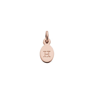 18ct Rose Gold Vermeil Plated H Oval Letter Charm