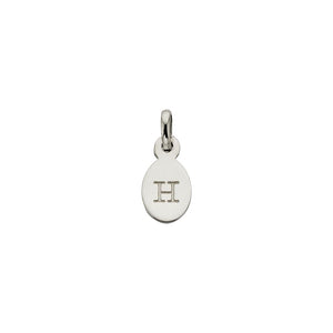 Silver H Oval Letter Charm